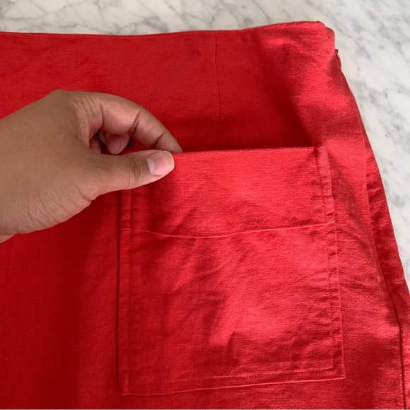 Gap Coral Linen Mini Skirt with Front Pockets - Picture 4 of 7